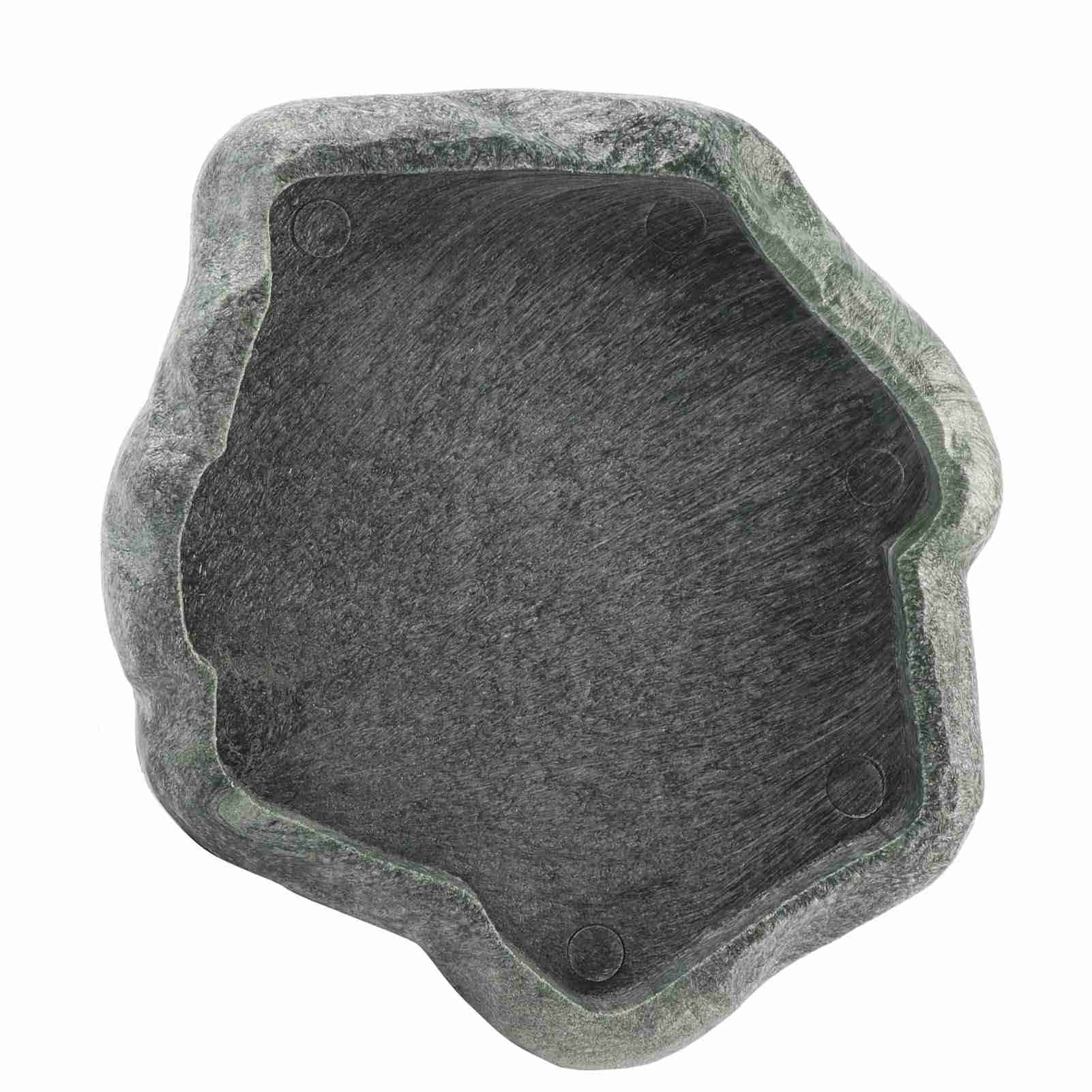 Durable Resin Reptile Rock Food Dish Water Bowl and Feeding Basin for Tortoise Lizard, High Density Feeding Tray in Dark Jade Green, 15 x 12 x 2 Inches / 38.1 x 30.5 x 5.1 cm