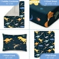 thumbnail image 3 of Beavtaens 4 Piece Toddler Bedding Set, Breathable and Soft Baby Sheet Set, Includes Quilted Comforter, Flat Sheet, Fitted Sheet and Pillowcase for Boys (Blue Dinosaur), 3 of 8