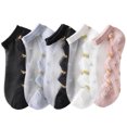 thumbnail image 1 of Women Low Cut Socks See-through 5 Pairs Ultra Thin Athletic Socks Running Socks, 1 of 10