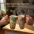thumbnail image 6 of Topadorn Travel Coffee Ceramic Mug Porcelain Latte Tea Cup with Lid in Box 17oz Flower Enjoy Life, 2 Pack, 6 of 10