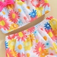 thumbnail image 6 of MEZZALL Girls Toddler Girl Swimsuits Baby Girl Floral Bathing Suit Bikini Sets Swimwear 3 Piece Summer Beach Outfit Tops Shorts Hat Beach Vacation Beachwear, 6 of 8