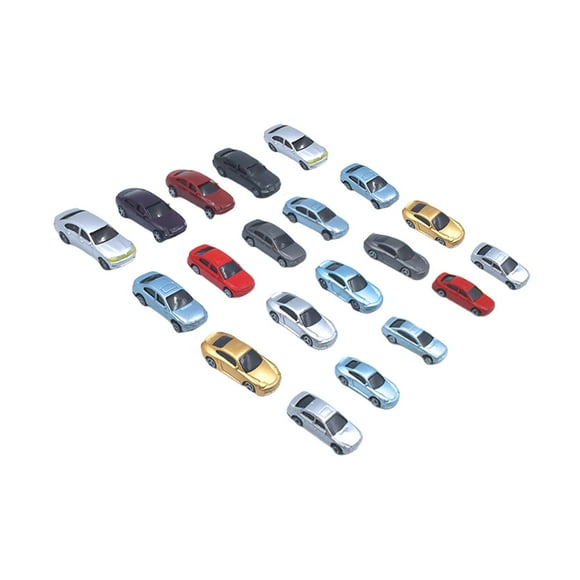 20x Modelos de Autos Pintados Accesorios de Película Adornos Mini Vehículo Fundido a Presión Realista para 1 150