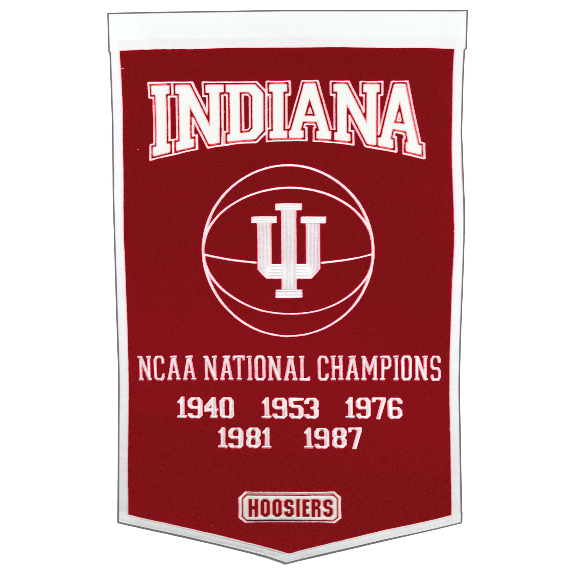 Indiana Hoosiers Crimson 24" x 38" Wool Basketball Dynasty Banner