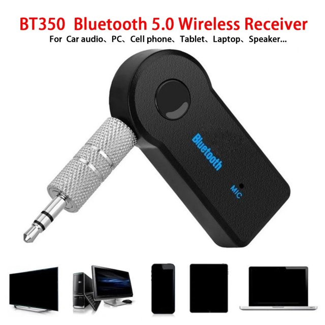 Receptor Bluetooth BT para coche: llamadas con manos libres mientras se carga y se escucha el receptor Bluetooth de audio de 3,5 mm