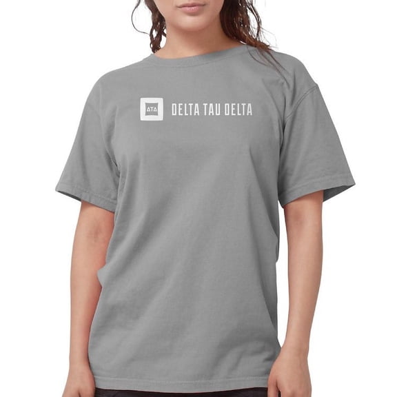 CafePress - Delta Tau Delta White Signature T Shirt - Womens Comfort Colors® Shirt