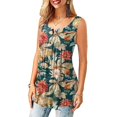 thumbnail image 2 of Playeras,Blusas y Tops,Ropa para Mujer Las mujeres camisetas sin mangas Camiseta de tirantes transpirable sin mangas con cuello redondo para mujer (Khaki, L), 2 of 6
