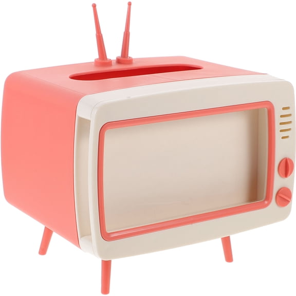 Hytrove Pink ABS Cube Tissue Box Cover 1Pcs Easy-to-Clean Design For Living Room Furniture 7.5x5.9x5.3in