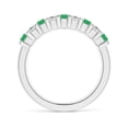 thumbnail image 2 of ANGARA Natural Square Emerald and Princess Diamond Semi Eternity Wedding Ring in 14K White Gold for Women (Size-2.6mm) | May Birthstone, Anniversary, Jewelry Gift for Women | Natural Emerald Ring, 2 of 11