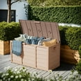 thumbnail image 3 of SOLAURA 75 Gallon Outdoor Storage Deck Box Waterproof Resin Patio Storage Box for Outside Cushions, Garden Tools and Pool Toys , Brown, 3 of 8
