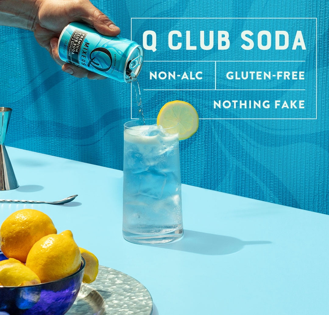 Q Mixers Club Soda, Premium Cocktail Mixer with Real Ingredients, 7.5 fl oz (pack of 24)