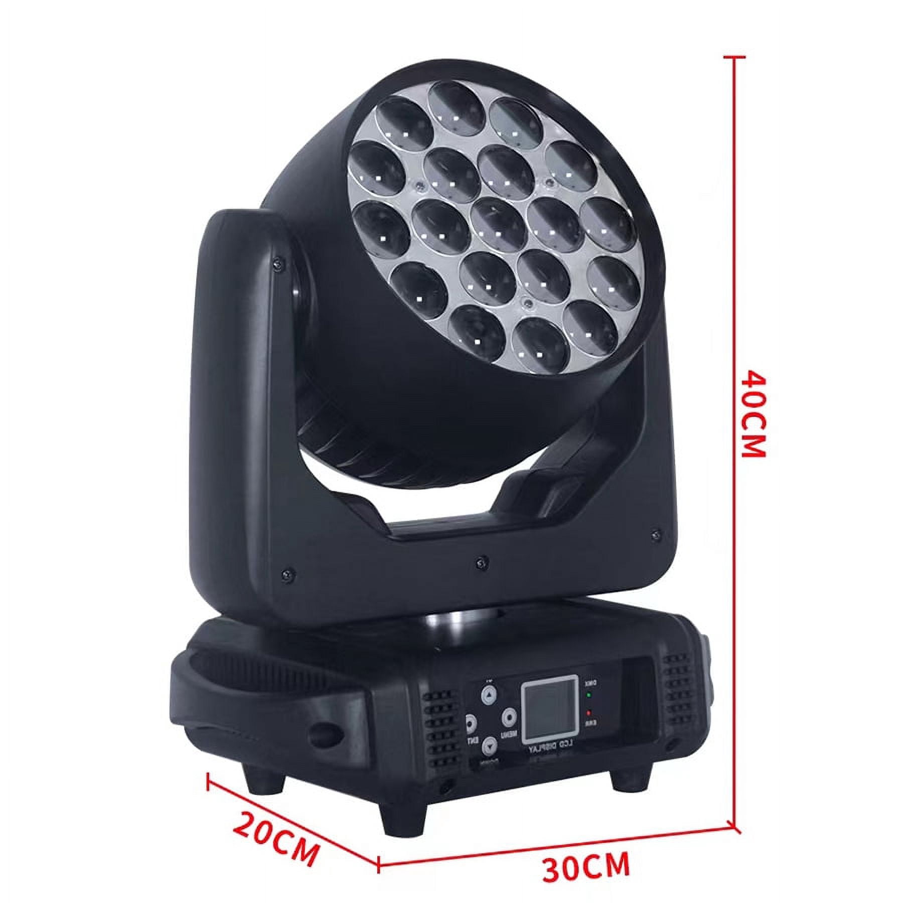 19x15W LED Wash Zoom Beam Moving Head Light RGBW DMX 512 for Professional Stage Disco Party Bar KTV Bar Stage Effect Lighting