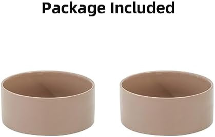 Ceramic 6.1inch Dog Bowls for Small and Medium Breed Dog Dish Pet Food and Water Bowl (Set of 2 Bowls - Dark Green, 28oz)