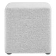 thumbnail image 3 of Callum 17" Square Woven Heathered Fabric Ottoman in Heathered Weave Light Gray, 3 of 9
