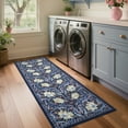 thumbnail image 4 of Garvee 2'x6' Vintage Floral Runner Rug Washable Rug, Non Slip Traditional Accent Rug Stain Resistant Foldable Printed Carpet for Hallway Bedroom Kitchen, Blue, 4 of 8