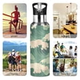 thumbnail image 7 of Yayeee 20oz Insulated Water Bottle Double Wall Stainless Steel with Flip Straw Lid, Green Wave Pattern, 7 of 7