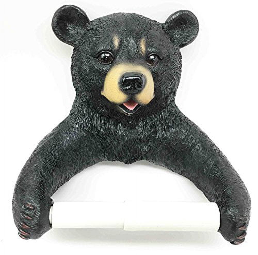 Darling Black Bear Toilet Paper Holder Bathroom Wall Decoration for Cozy Cabin and Hunting Lodge Decor Figurine