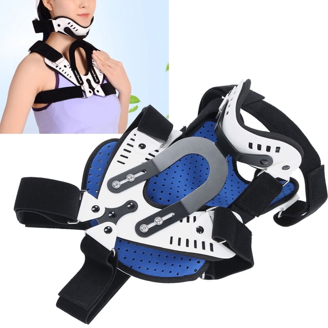 Cervical Spine Tractor,1 Adjustable Cervical Spine Tractor Correction Neck Brace Support Fixation Traction Device Metal Rivets Are Fixed