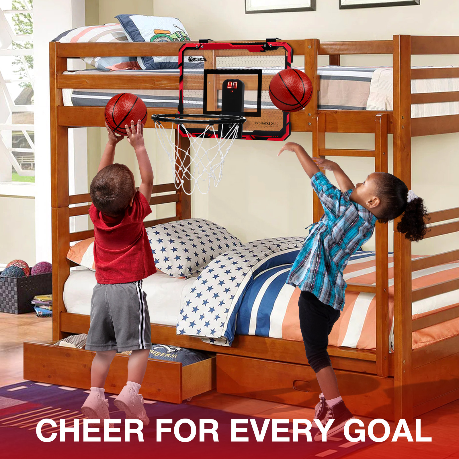 Ayieyill Mini Door Basketball Hoop with 3 Balls photo 6
