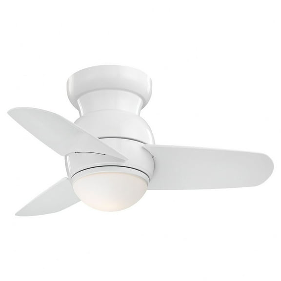 Ceiling Fan With Light Kit In Traditional Style 11 Inches Tall By 26 Inches Wide-White Finish-White Blade Color Minka Aire Fans F510l-Wh