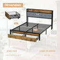 thumbnail image 2 of Flolinda Upholstered Platform Bed Frame with Headboard, Fabric, King, Dark Gray, 2 of 9