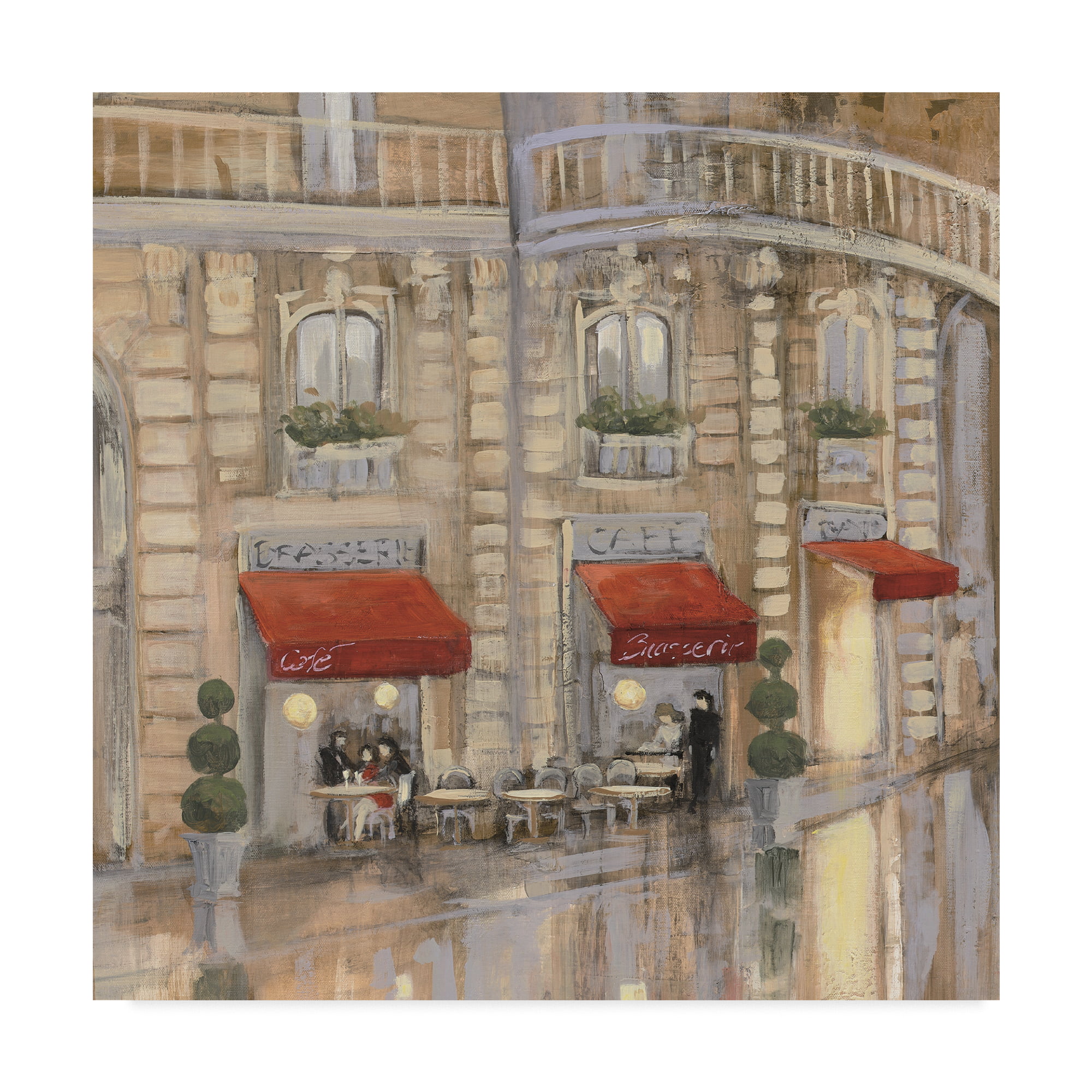 Touring Paris Couple II Giclee Stretched Canvas Artwork 18 x 18 Global Gallery Julia Purinton