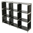 thumbnail image 3 of Storage Shelf Cube Closet Clothes Sundries Book 3 Tiers 9 Compartments Black Shelves Multi-function Assembled Organizer, 3 of 5