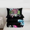 thumbnail image 5 of Erosebridal Football Soccer Sport Full Size Comforter Sets,Kids Ball Games Bedding Sets For Boys Girls,Reversible Black 3 Pieces, 5 of 7