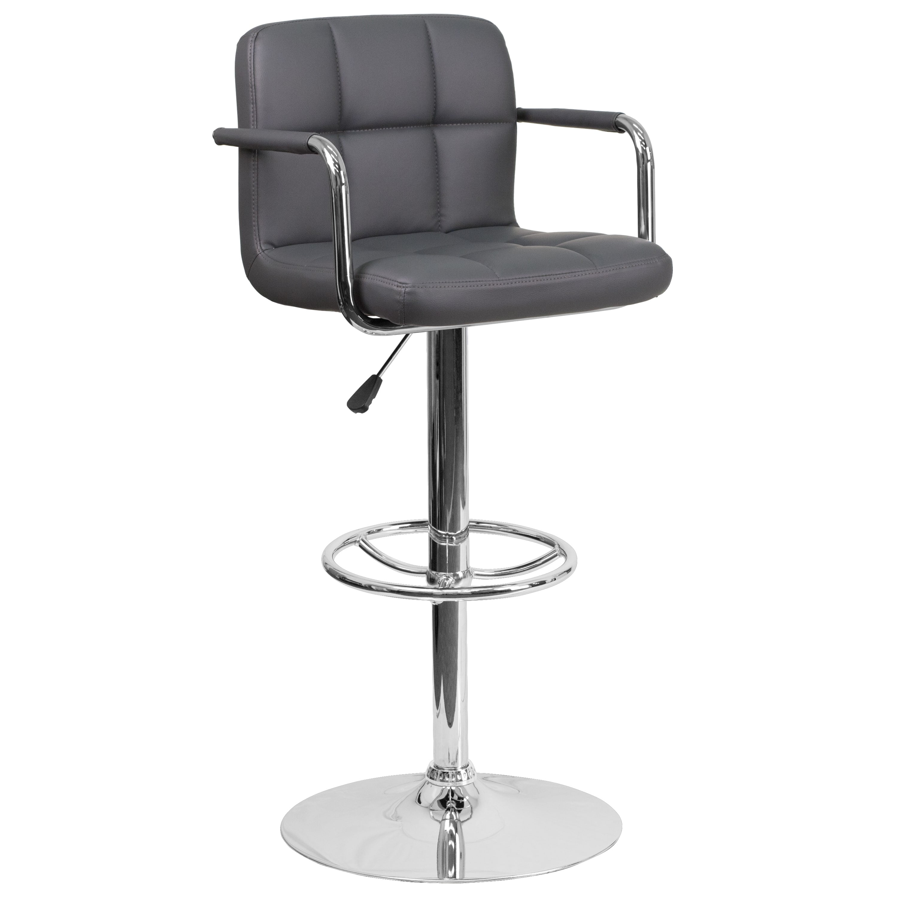 Flash Furniture Contemporary Quilted Vinyl Adjule Swivel Bar Flash Furniture Contemporary Quilted Vinyl Adjule Swivel Bar Stool With Arms And Chrome Pedestal Com