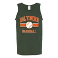 thumbnail image 2 of Wild Bobby City of Baltimore Baseball Fantasy Fan Sports Men's Tank Top, Forest Green, 3X-Large, 2 of 6
