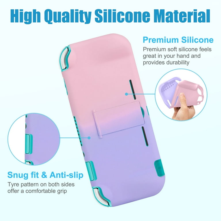 Dockable Cover Case Fit for Nintendo Switch Lite TSV Protective Case Cover with Kickstand Ergonomic Grip Shock Absorption Anti Scratch Protective