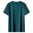 thumbnail image 3 of VgaVtl Mens T Shirts Summer Workout Short Sleeve Clothing for Men Running Leisure Solid Loose Green Pullover Tops, 3 of 8