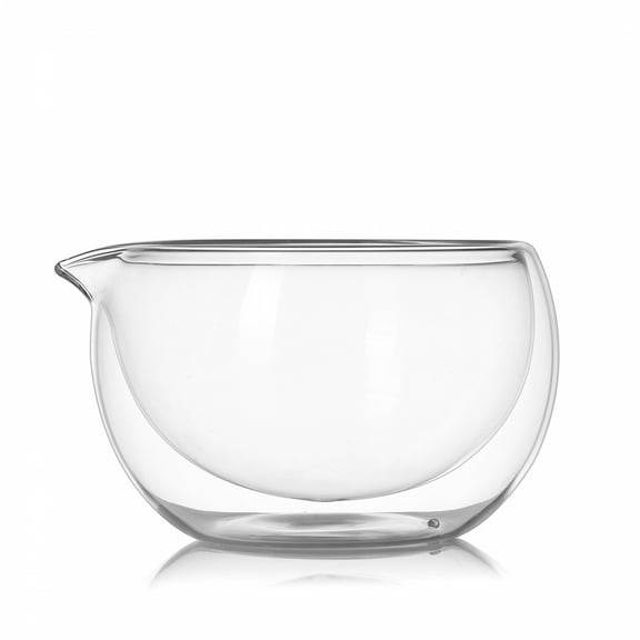 Heat-Resistant Transparent Double-Wall Insulated Glass Bowl Home Kitchen Tableware Fruit Salad Bowl Baking Bowl Microwave-Safe Tea Bowl Milk & Fruit Salad Serving Bowl