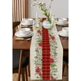 thumbnail image 2 of Table Runners 72 Inches Long Dress Scarves, Christmas Winter Farmhouse Kitchen/Dining Table Runner, Coffee Tablerunners, Green Leaves Red Vintage Buffalo Plaid 13x72 Inch, 2 of 7