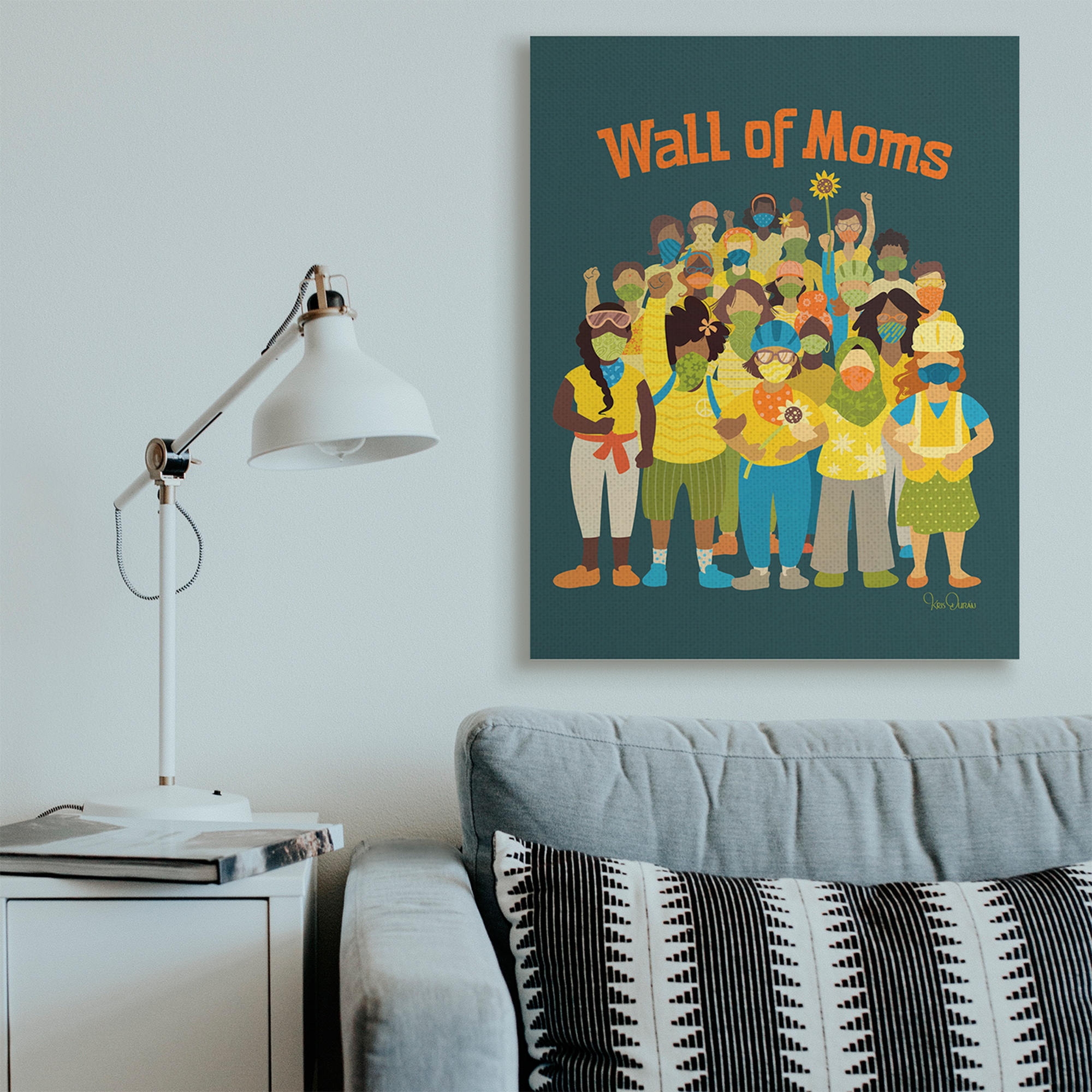 Stupell Industries Wall of Moms Illustration Social Justice Statement Canvas Wall Art, 36 x 48, Design by Kris Duran