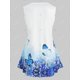 thumbnail image 2 of Talla grande Inserción de encaje 3D mariposa floral estampado sin mangas Rosegal  Camisetas sin mangas de talla grande, 2 of 5