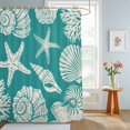 thumbnail image 2 of Bathroom Shower Curtain Summer Ocean Conch Shell Waterproof Shower Curtains with Hooks, Coastal Starfish Turquoise Bath Curtains Bathtub Curtain Home Decor 36x72in, 2 of 9