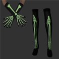 thumbnail image 2 of ZsaeSM Halloween Print Glow In The Dark Gloves Stockings Set for Unisex with 1 Pair Over-the-Knee socks & 1 pair gloves for Party Costume Accessories, 2 of 7