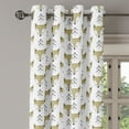 thumbnail image 3 of Ambesonne Cartoon Grommet Curtain, Sleeping Foxes, 50" x 54", Beige Black and White, 3 of 6