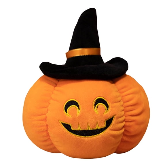 Pumpkin Pillow, Halloween Plush Pumpkin Cushion with Witch Hat, Throw Pillows for Sofa, Car,