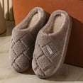 thumbnail image 5 of Slippers for Women,Slippers Women Men Cozy Thick Sole Soft Fuzzy Warm Slides for Winter Comfort,Womens Slippers,Z02 Coffee,46, 5 of 5
