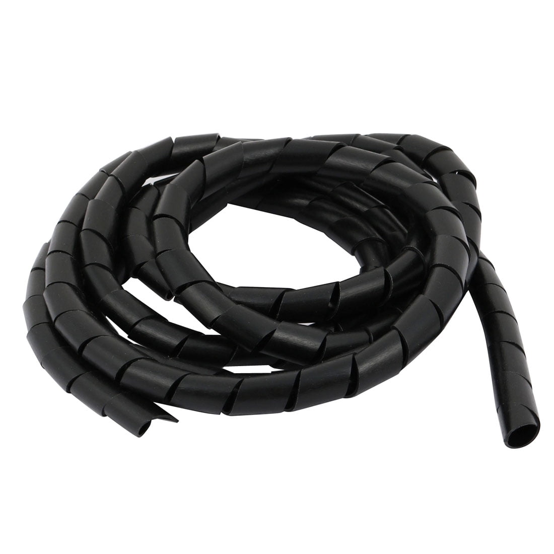 Unique Bargains Flexible Spiral Tube Cable Wire Wrap Black Manage Cord