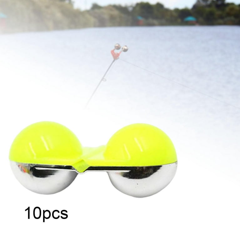 10 Pieces Sea Fishing Double Rattle Attract Fish Tool DIY Attractor Fishing  Accessories Fishing Yellow