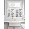 thumbnail image 2 of Half Window Curtain 36 Inches Long, Black White Window Treatment Curtain Drapes, Cartoon Farmhouse Retro Small Tier Curtains for Bathroom Over Sink, 27.5"x36", 2 Panels, 2 of 7