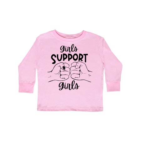 

Inktastic Girls Support Girls Fist Bump Gift Toddler Boy or Toddler Girl Long Sleeve T-Shirt