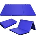 thumbnail image 1 of Costway 6'x 4' Tri-Fold Gymnastics Mat Thick Folding Panel Gym Fitness Exercise Blue, 1 of 3