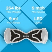Hover-1 H1 Hoverboard, White, 264 lbs. Max Weight, LED Lights