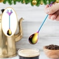 thumbnail image 3 of 6Pcs Christmas Reindeer Coffee Spoons Colored Stainless Steel Dessert Spoons Teaspoons for Stirring, Mixing, Sugar, Stir, Ice Cream, Cake (Multicolor), 3 of 6
