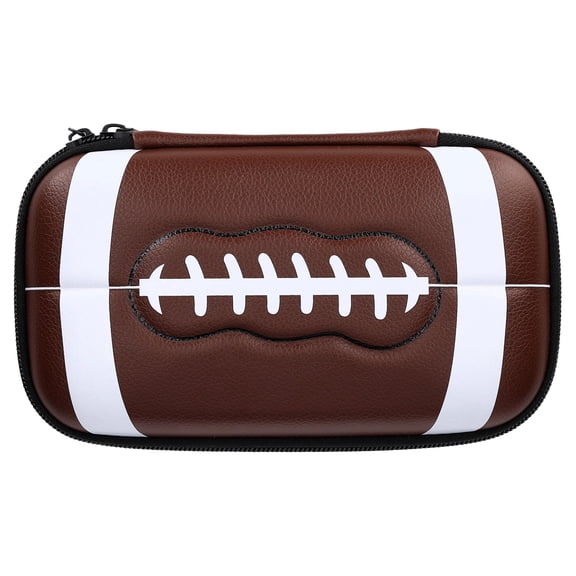 Pen+Gear Football Pencil Case, Brown and White