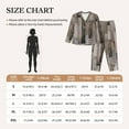 thumbnail image 6 of Kll Wooden Texture Print Women'S Long Sleeve Pajamas With Pants Sleepwear Loungewear 2 Set-Medium, 6 of 9