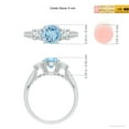 thumbnail image 4 of ANGARA Natural Classic Prong Set Round Aquamarine and Diamond Three Stone Ring in 14K White Gold for Women (Size-6mm) | March Birthstone, Anniversary, Jewelry Gift for Women | Natural Aquamarine Ring, 4 of 9